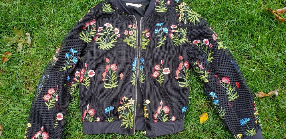 Embroidered bomber jacket